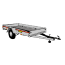 Släpvagn, totalvikt 1300 kg, bromsad